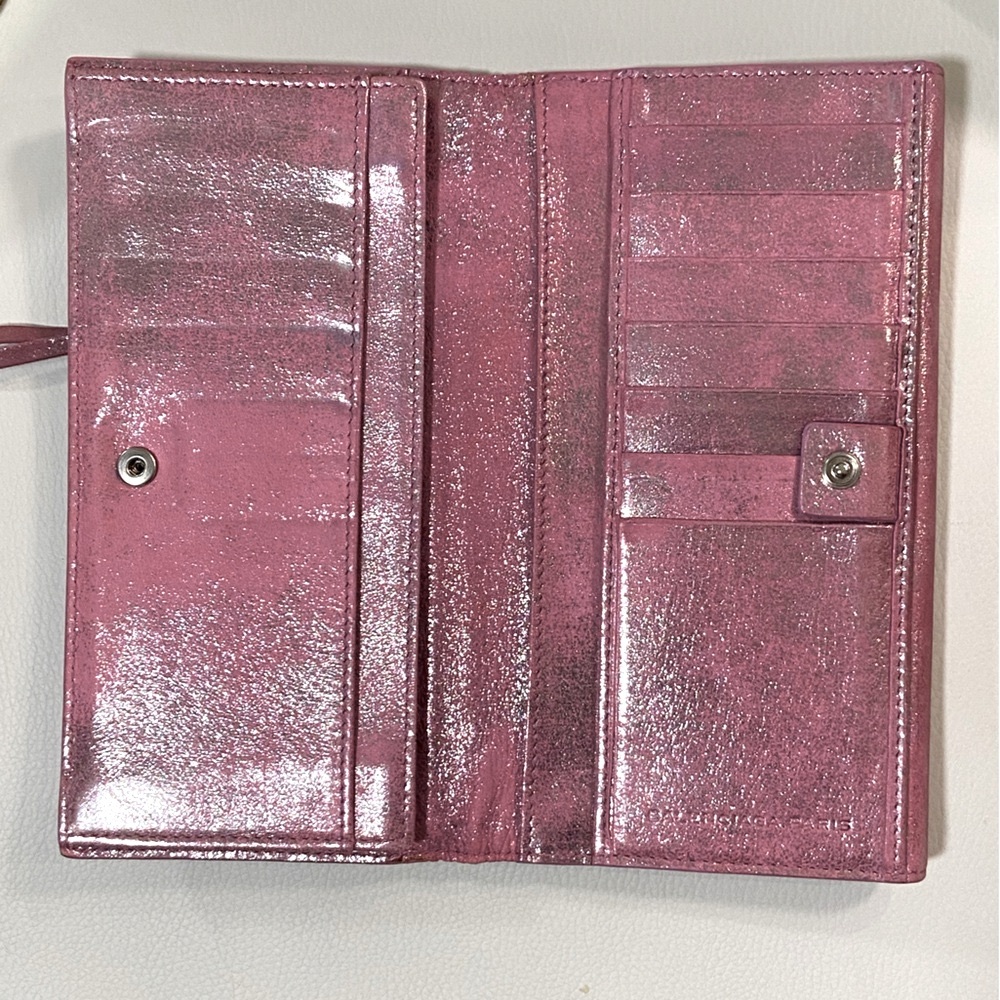 BALENCIAGA Le City Pink Leather Long Bifold Wallet, EUC - Picture 6 of 15